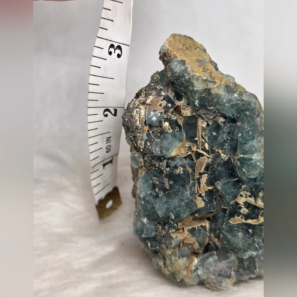 Raw Cubic Blue Green Fluorite Cluster – UV Reactive. Crystal Collector - Picture 8 of 10